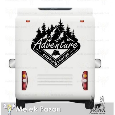 Adventure  Kamp Karavan Sticker. Off Road Çıkartmaları