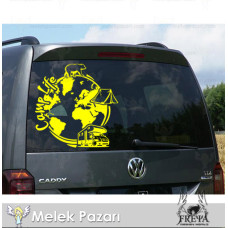 Kamp Hayatı Dünya Karavan Sticker. Off Road Çıkartmaları 