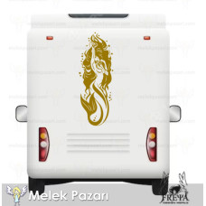 Deniz Kızı Karavan Sticker. Karavan Çıkartmaları 