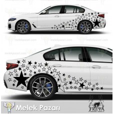Büyük ve Küçük Yıldız Seti Araba Sticker. Yıldız Seti Oto Çıkartma.