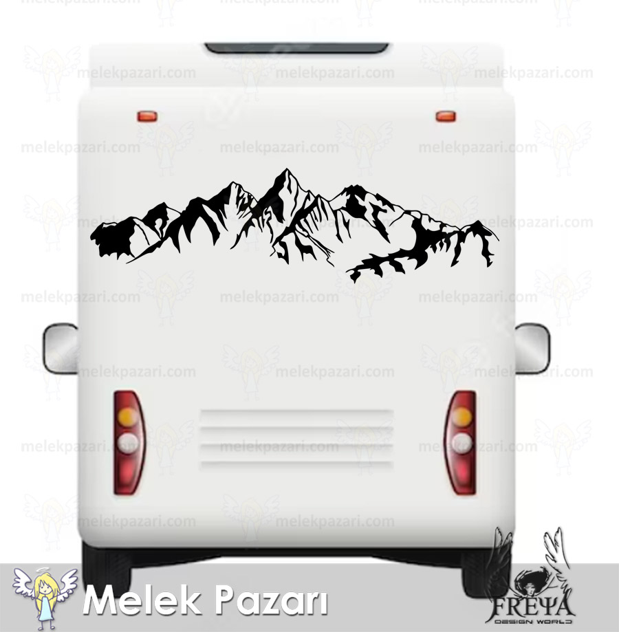 Dağ Manzarası Karavan Sticker