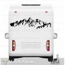 Dağ Manzarası Karavan Sticker