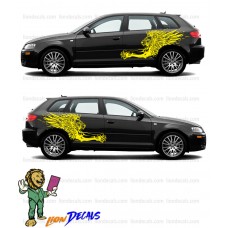 Aslan Araba Sticker. Aslan Araba Arka Çamurluk Çıkartma 