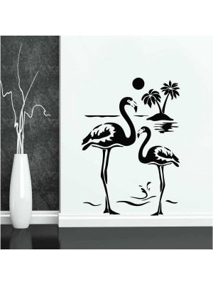 Flamingolar ve Gün Batımı Duvar Sticker Flamingolar ve Gün Batımı Duvar Sticker