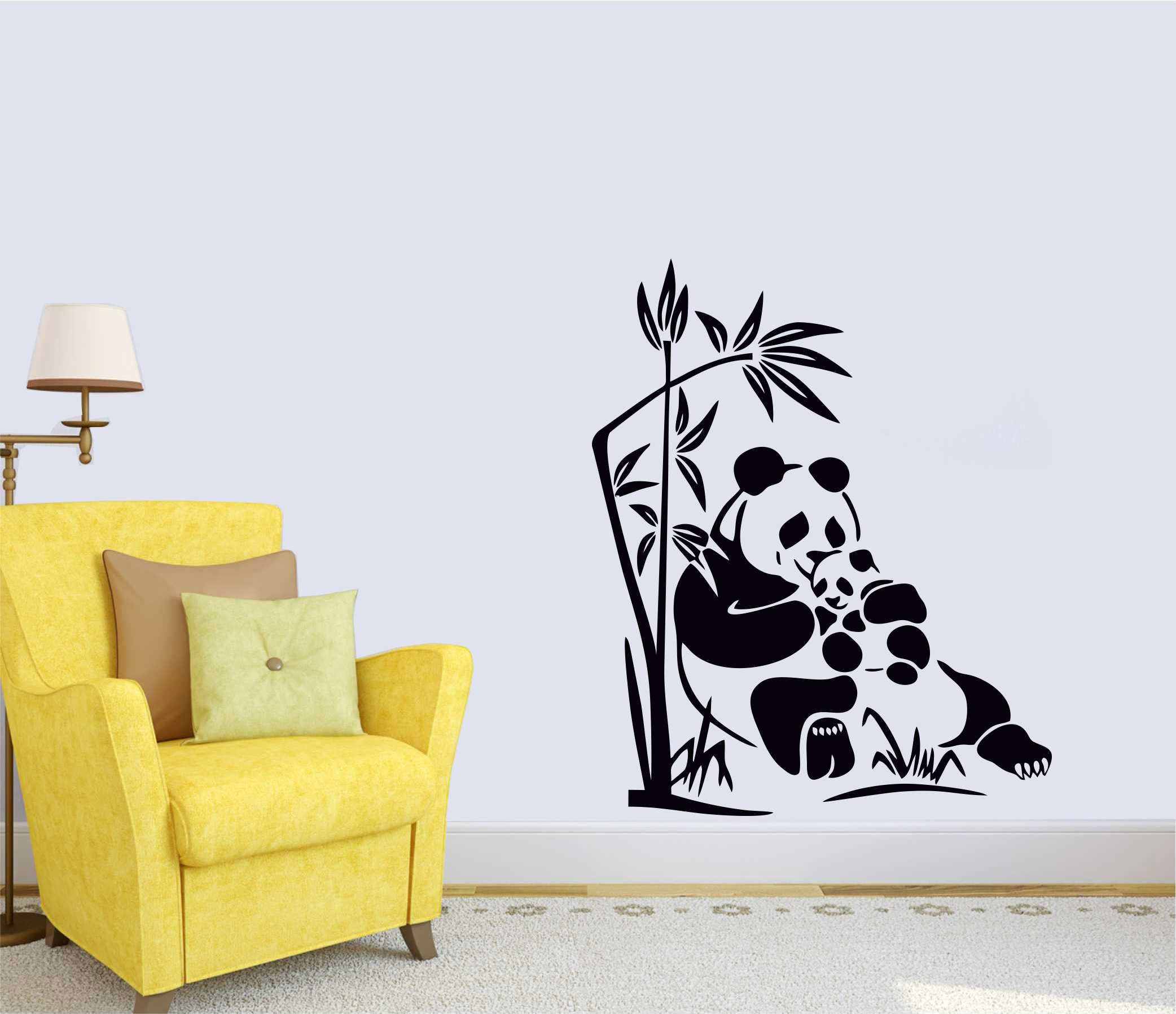 Anne Panda ve Yavru Panda Duvar Sticker