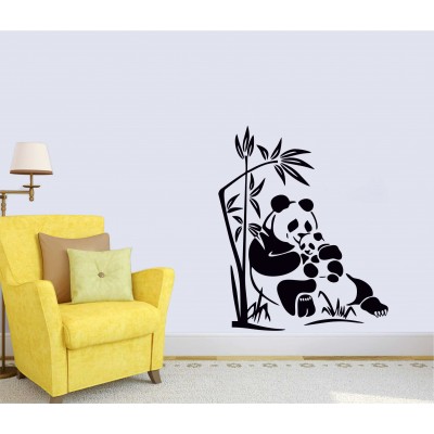 Anne Panda ve Yavru Panda Duvar Sticker