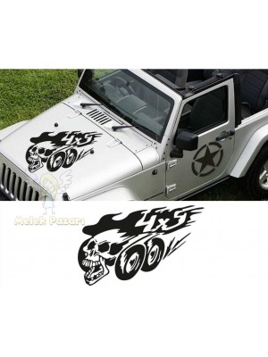 4x4 Off Road Kafatası Oto Sticker