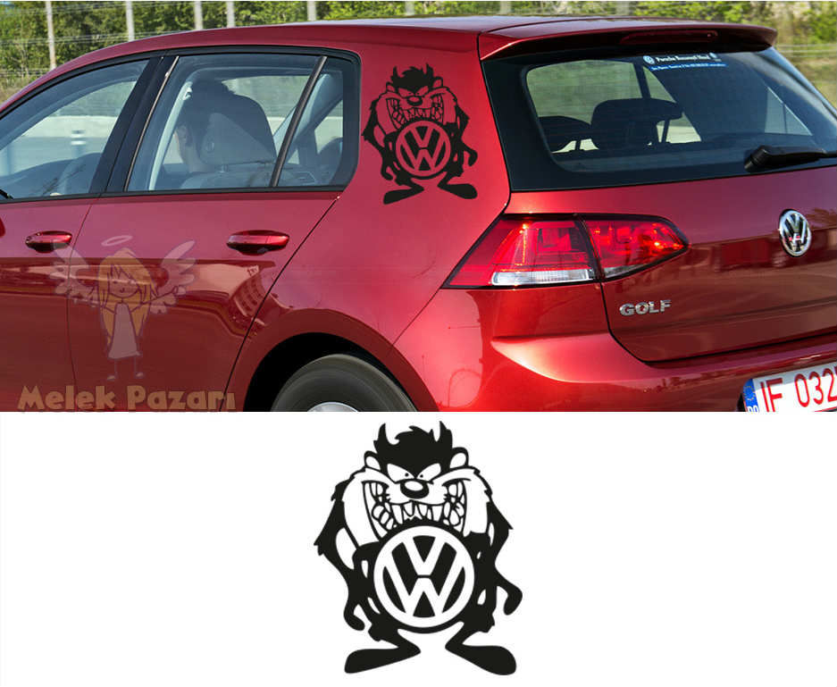 Tazmanya Canavarı Volkswagen Araba Sticker
