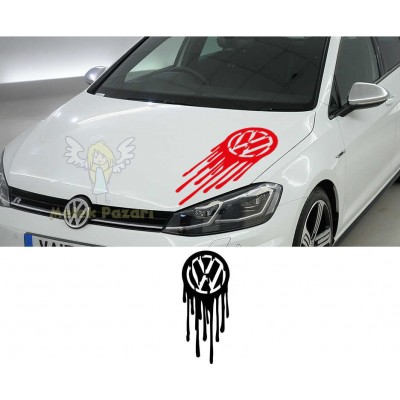Volkswagen Logo Kan, Erime Araba Sticker