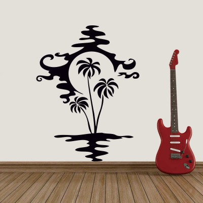 Palmiye ve Gün Batımı Duvar Stickerı