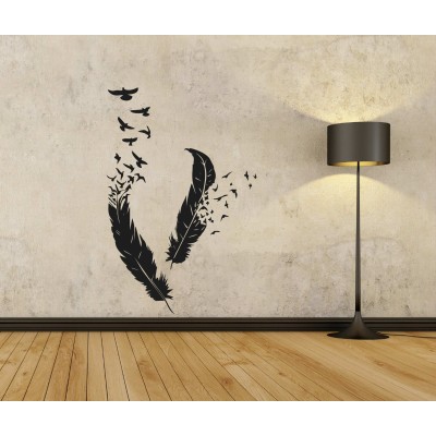 Tüyden Kopan Kuşlar Duvar Sticker