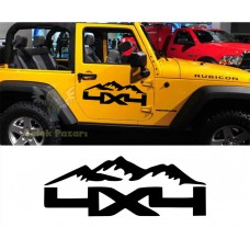 4x4 Off Road Dağ Oto Sticker
