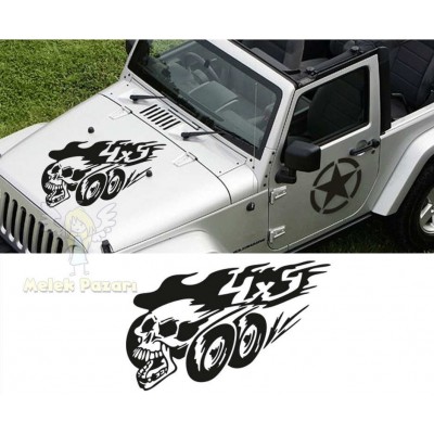 4x4 Off Road Kafatası Oto Sticker