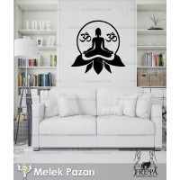 Lotus Çiçeği ve Meditasyon Yoga Duvar Sticker
