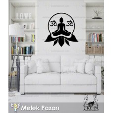 Lotus Çiçeği ve Meditasyon Yoga Duvar Sticker 