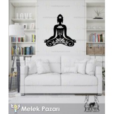 Lotus Çiçeği ve Meditasyon Yoga Duvar Sticker