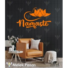 Namaste Lotus Çiçeği Yoga Fitness Duvar Sticker 