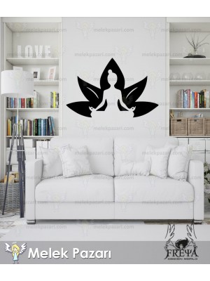 Yoga Lotus Çiçeği Duvar Sticker