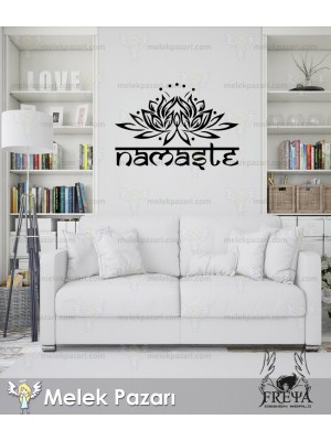 Namaste Lotus Çiçeği Yoga Fitness Duvar Sticker Namaste Lotus Çiçeği Yoga Fitness Duvar Sticker