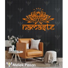 Namaste Lotus Çiçeği Yoga Fitness Duvar Sticker 