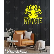 Namaste Lotus Çiçeği Yoga Fitness Duvar Sticker 