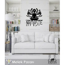 Namaste Lotus Çiçeği Yoga Fitness Duvar Sticker 