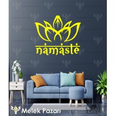 Namaste Lotus Çiçeği Yoga Fitness Duvar Sticker 