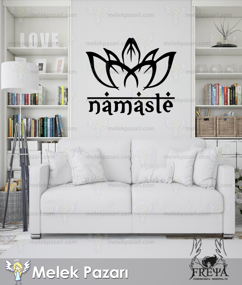 Namaste Lotus Çiçeği Yoga Fitness Duvar Sticker