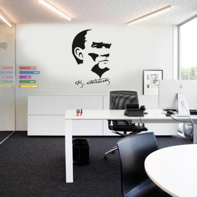 Atatürk Silüeti ve İmzası Duvar Sticker, Çıkartma