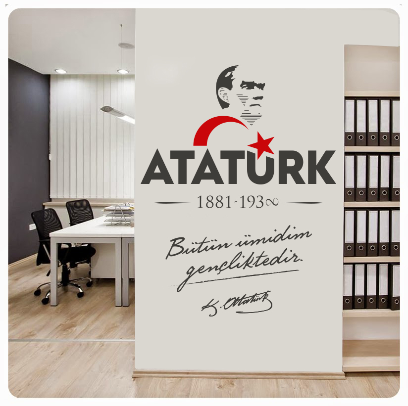 Atatürk, Bütün Ümidim Gençliktedir Duvar Sticker