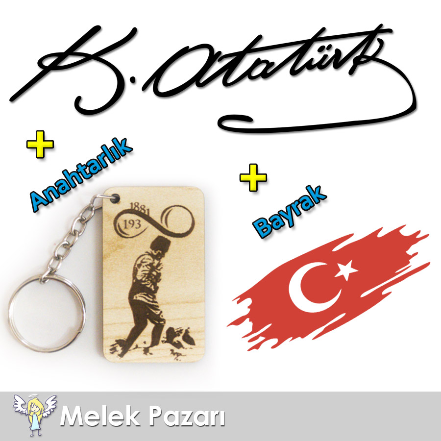 Atatürk Kocatepe Anahtarlık ve Atatürk İmzası Oto, Araba Sticker