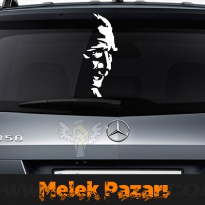 Atatürk Silüeti Araba Sticker, Oto Çıkartma