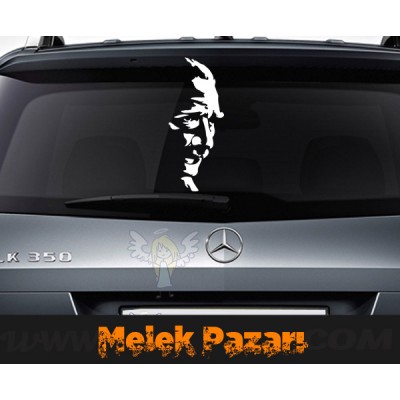 Atatürk Silüeti Araba Sticker, Oto Çıkartma