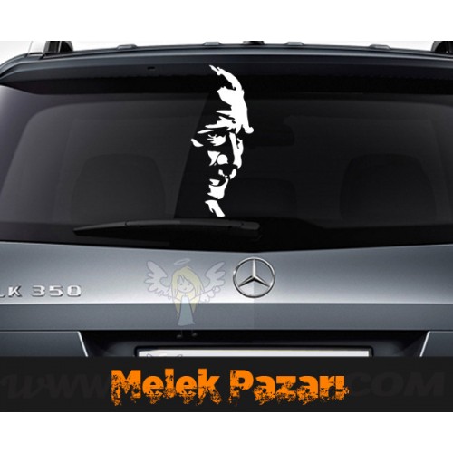 Atatürk Silüeti Araba Sticker, Oto Çıkartma
