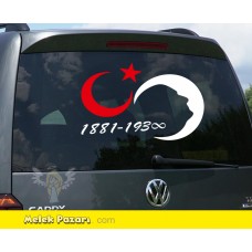 Ay Yıldız Atatürk Araba Sticker 