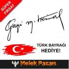 Gazi Mustafa Kemal Atatürk İmzası Oto, Araba Sticker 