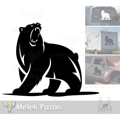 Vahşi Ayı Kamp Araba Karavan Sticker, Off Road Sticker