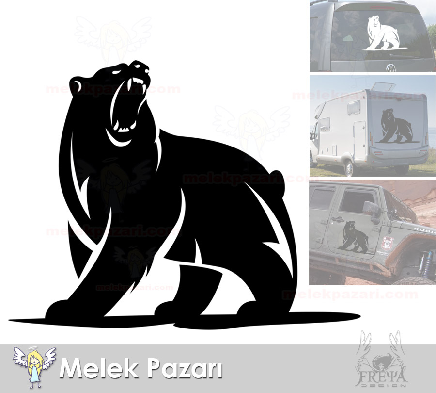 Vahşi Ayı Kamp Araba Karavan Sticker, Off Road Sticker