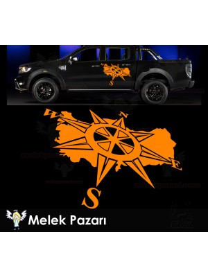 Türkiye Pusula Off Road Kamp Karavan Sticker