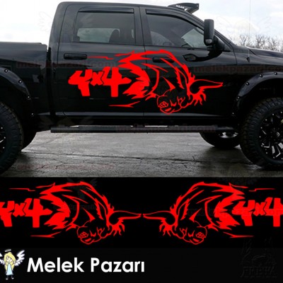 4x4 Boğa Off Road Araba Sticker