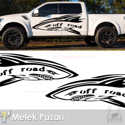 Köpek Balığı Off Road Araba Sticker