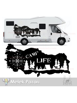 Türkiye Haritası Kamp Hayatı, Karavan Sticker