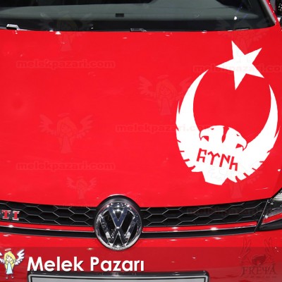Çift Başlı Kartal Göktürkçe Tük Oto Sticker
