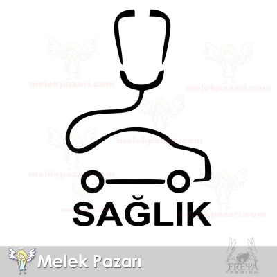 Yazı Tercihli Doktor Sağlık Logo Oto Sticker