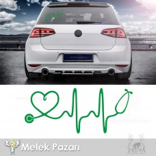 Sağlık Nabız Atışı Steteskop Oto Sticker 