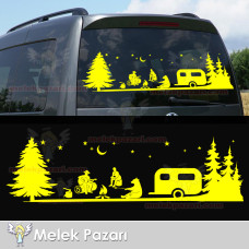 Kampçı Ayı, Çekme Karavan Kamp Sticker 