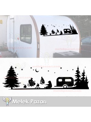 Kampçı Ayı, Çekme Karavan Kamp Sticker