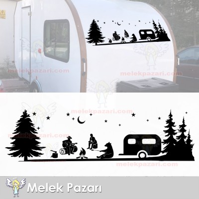 Kampçı Ayı, Çekme Karavan Kamp Sticker
