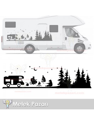 Kampçı Ayı, Moto Karavan Sticker Kampçı Ayı, Moto Karavan Sticker