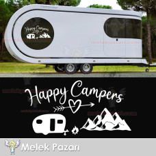 Mutlu Kampçılar, Happy Campiers, Kamp Sticker, Karavan Stickerı 